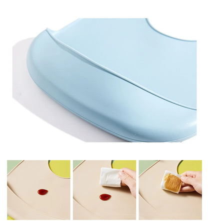 Silicone Baby Bib | Adjustable Waterproof Feeding Bib for Newborns & Toddlers, BPA-Free