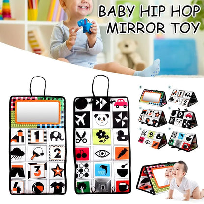Baby Black & White Tummy Time Mirror Toy | Montessori Sensory Development Toy 0–12 Months