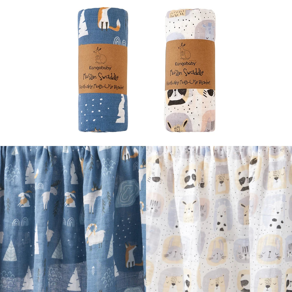 Baby Muslin Swaddle Blanket Set of 2 | 100% Cotton Newborn Wrap