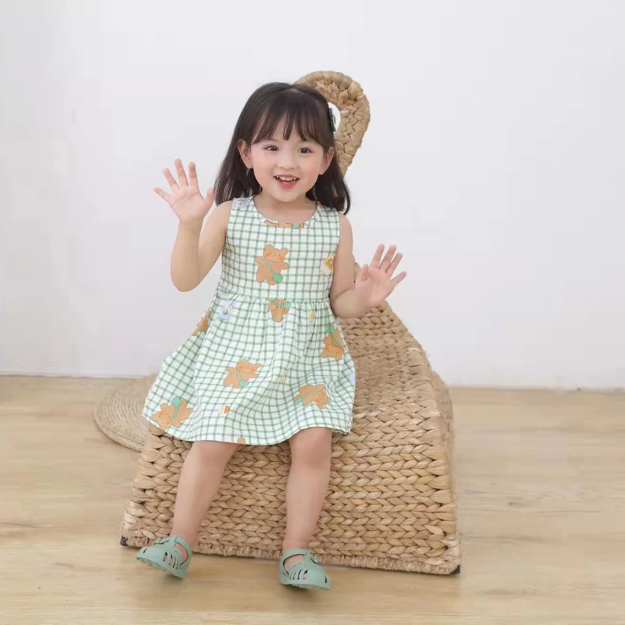 Girls Cotton Flower Dress | Sleeveless Princess Party Dress