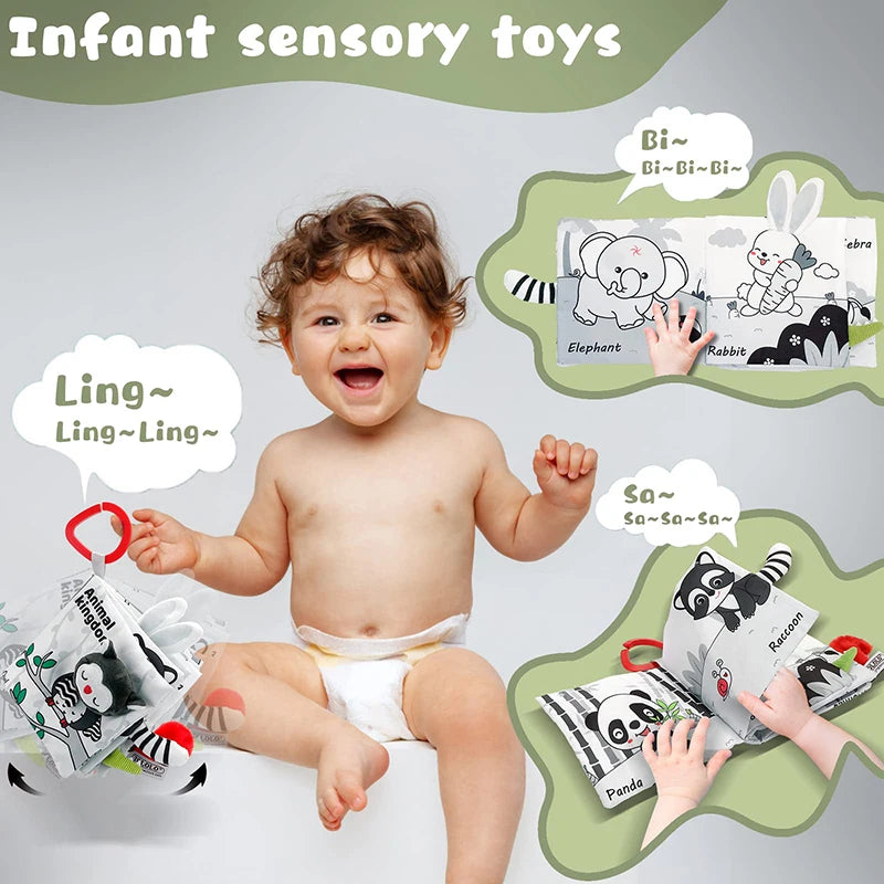 Soft 3D Sensory Cloth Book for Babies & Toddlers