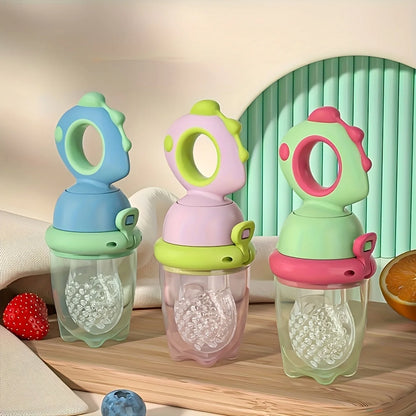 9-Piece Baby Feeding Set | Dinosaur Fruit Feeder, Silicone Bottle & Storage Bags | BPA-Free