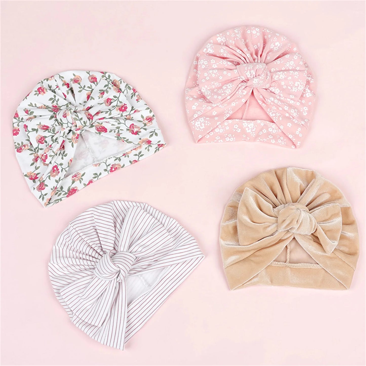 Baby Turban Bow Knot Hat | Soft Beanie Headwrap for Newborns & Toddlers