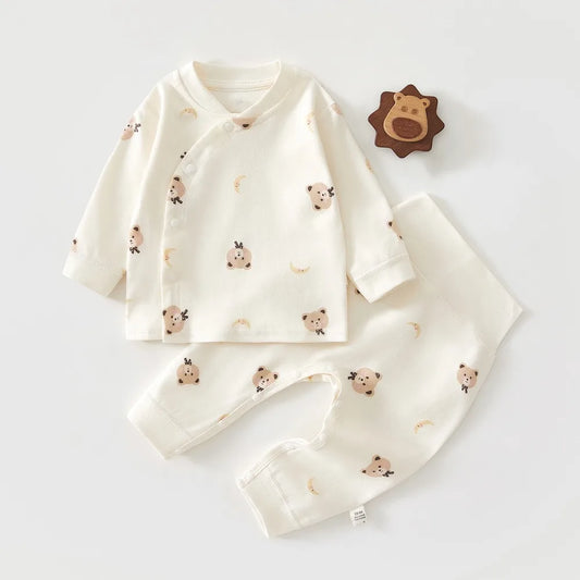 2-Piece Baby Cartoon Pyjama Set | Cotton Top & Pants Autumn Winter 0-18M