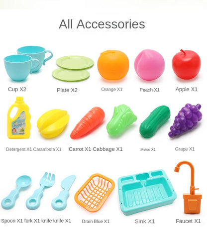 Kids Kitchen Sink Toy | Pretend Play Dish Wash Set for Children