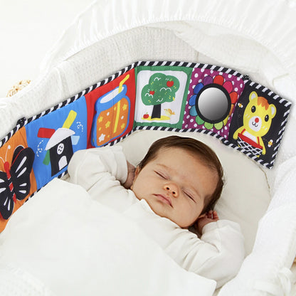 High Contrast Sensory Cloth Book for Babies | Black & White Montessori Newborn Toy