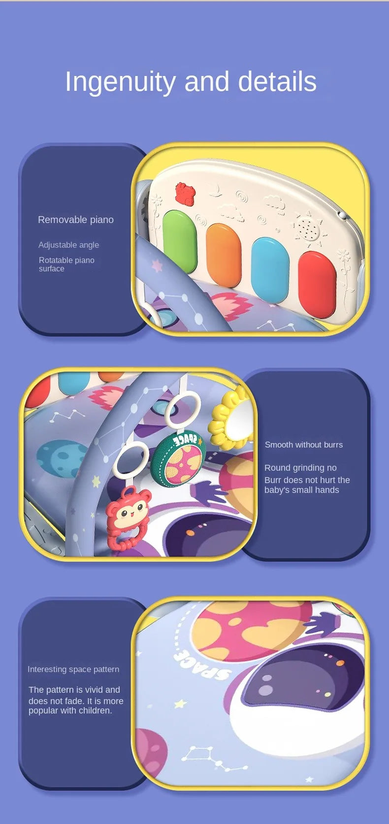 Baby Activity Gym Play Mat | Multifunctional Crawling & Sensory Mat for Infants