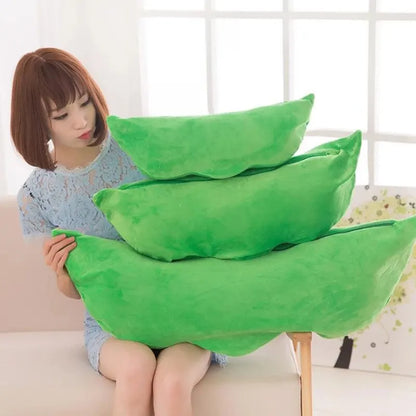 Kawaii Pea Pod Plush Toy | Soft 25cm Stuffed Plant Pillow for Kids