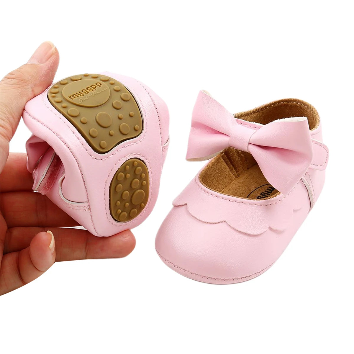 Baby Girls Bow Knot Soft Sole Princess Shoes | First Walker Flat Shoes 0-18 Months