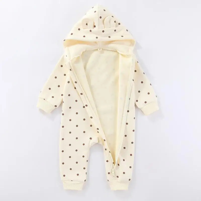 Baby Unisex Cotton Hooded Romper 2-Pack | 2-Way Zipper Long Sleeve 0-24 Months