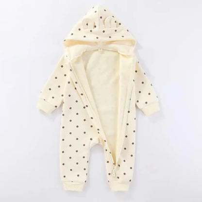 Baby Unisex Cotton Hooded Romper 2-Pack | 2-Way Zipper Long Sleeve 0-24 Months