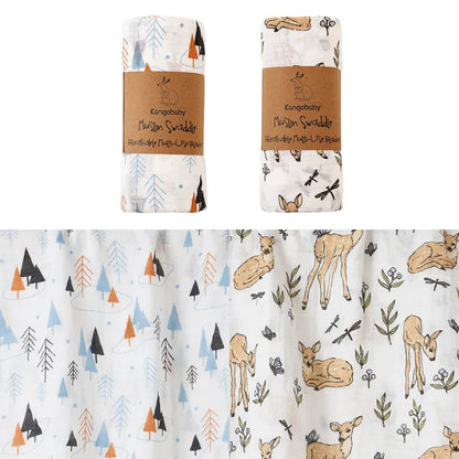 Baby Muslin Swaddle Blanket Set of 2 | 100% Cotton Newborn Wrap