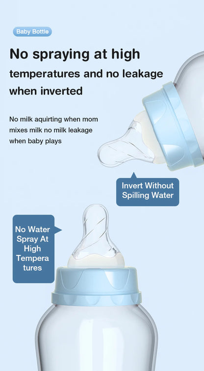 Baby Bottle with Gravity Ball & Handle | 150/240ml Anti-Spill Newborn Feeding Bottle, BPA-Free