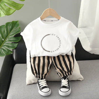 Kids Cotton T-Shirt & Shorts Fashion Set | Boys & Girls Summer 2PCS