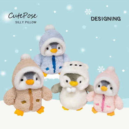 Cute Penguin Plush Toy | Soft Stuffed Animal with Clothes & Hat