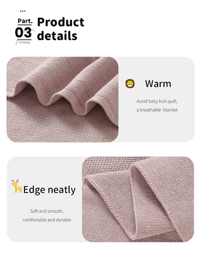 Baby Cotton Knit Sleepsack | Soft Plaid Swaddle Wrap