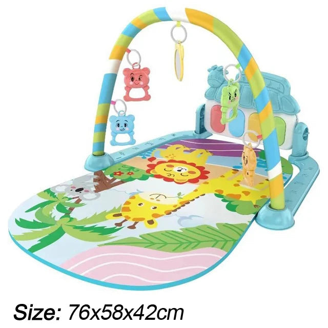 Baby Music Play Gym & Activity Mat | Piano Keyboard & Hanging Toys