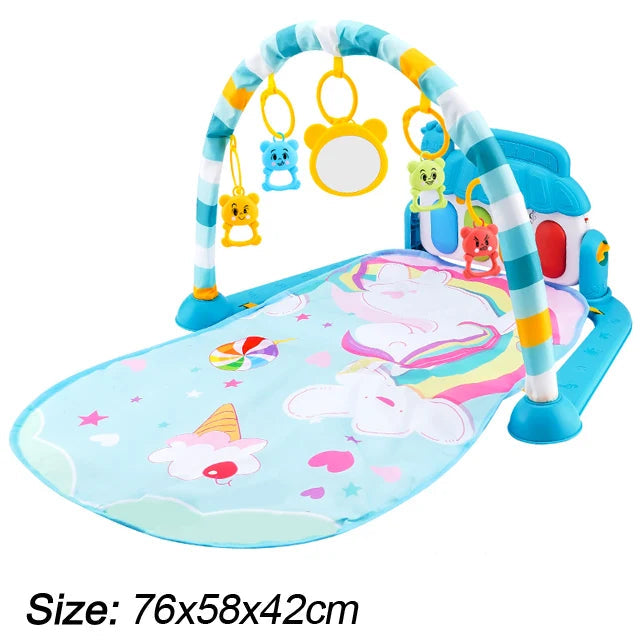 Baby Music Play Gym & Activity Mat | Piano Keyboard & Hanging Toys