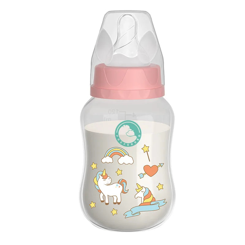 Baby Bottle with Gravity Ball & Handle | 150/240ml Anti-Spill Newborn Feeding Bottle, BPA-Free
