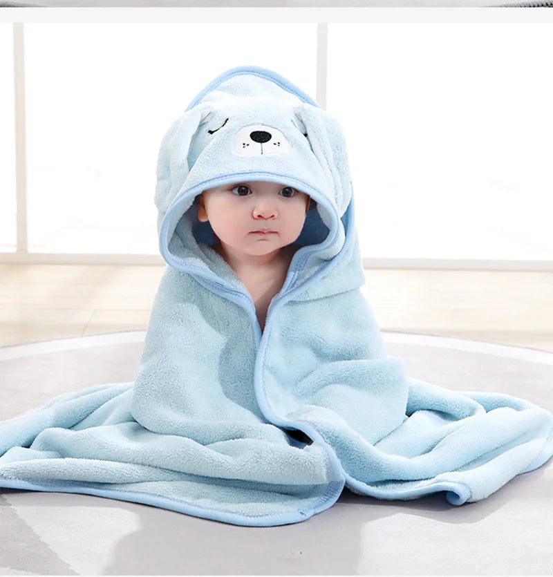 Cartoon Animal Baby Hooded Bath Towel | Soft Newborn Bathrobe for Boys & Girls