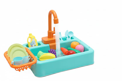Kids Kitchen Sink Toy | Pretend Play Dish Wash Set for Children
