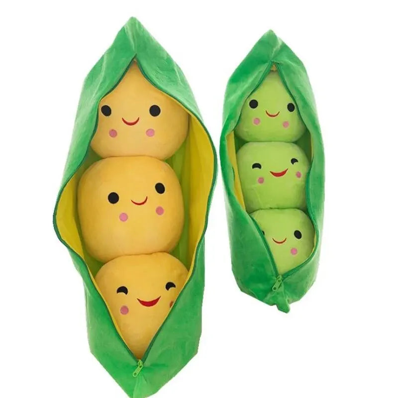 Kawaii Pea Pod Plush Toy | Soft 25cm Stuffed Plant Pillow for Kids