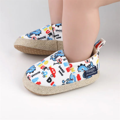 Baby Dinosaur Slip-On Shoes | Closed Toe Walking Shoes 0-18 Months
