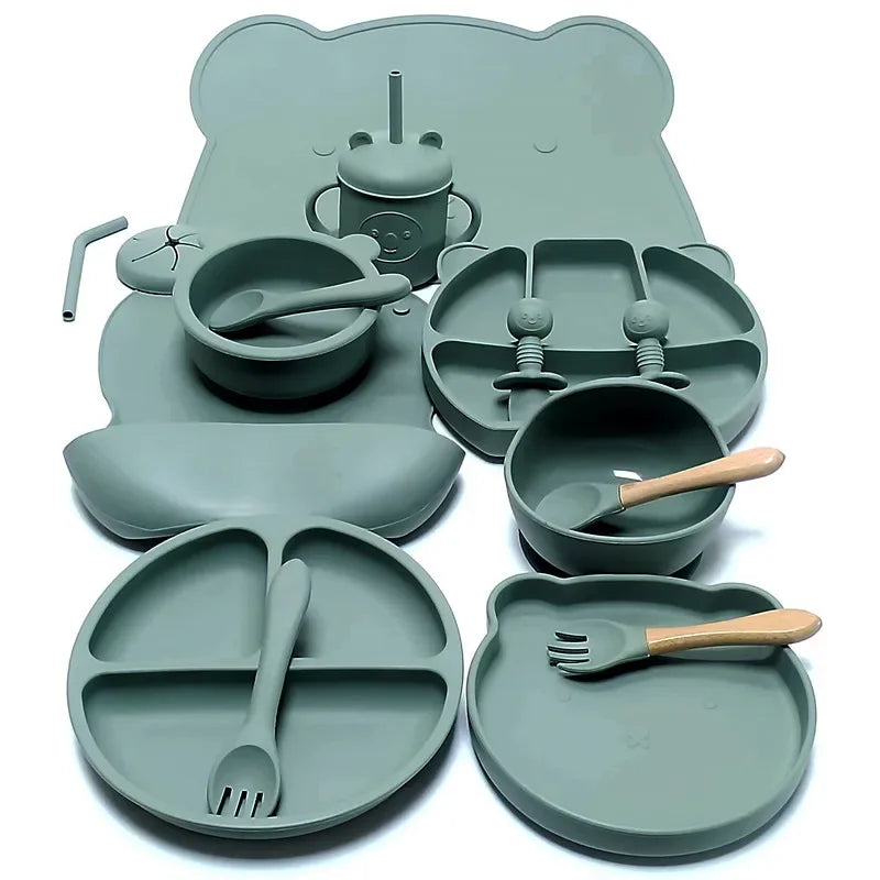 16-Piece Silicone Baby Tableware Set