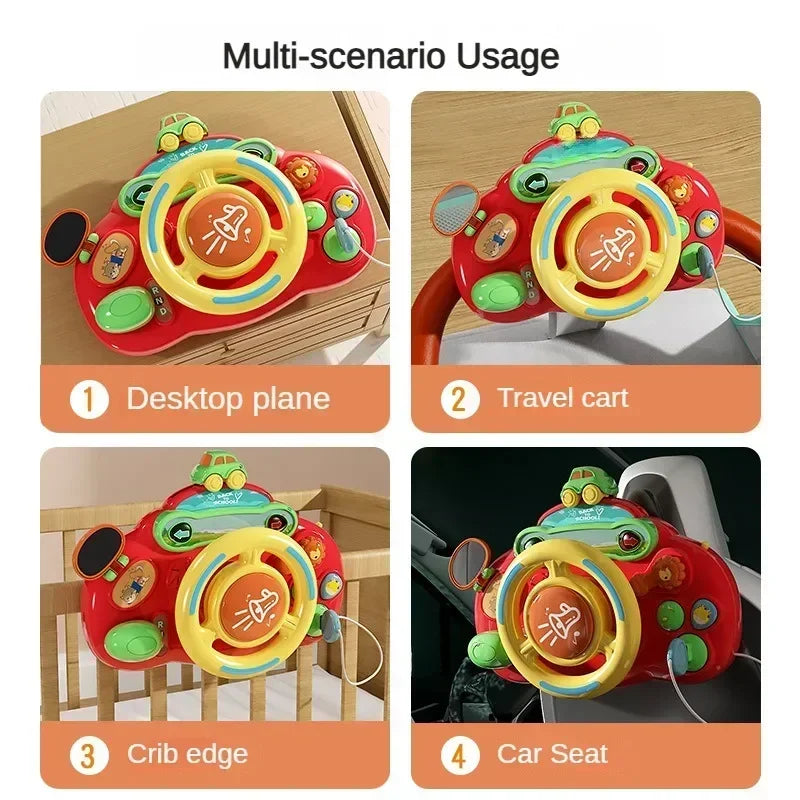 Baby Steering Wheel Toy | Electric Simulate Driving Toy for 0-36 Months