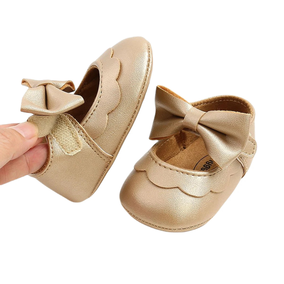 Baby Girls Bow Knot Soft Sole Princess Shoes | First Walker Flat Shoes 0-18 Months