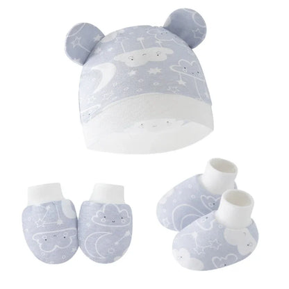 Baby Hat, Anti-Scratch Gloves & Socks Set | Newborn Essentials 0-6 Months