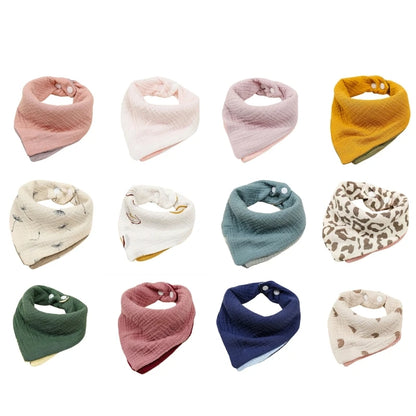 Baby Bandana Bib | Muslin Drool Bib for Teething Infants 0-12 Months