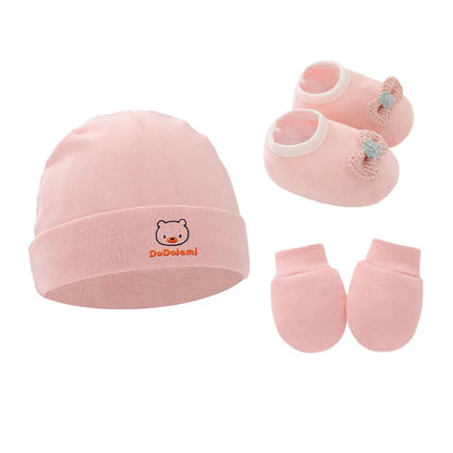 Baby Beanie, Bonnet, Gloves & Socks Set | 3-Piece Newborn Gift 0-12 Months