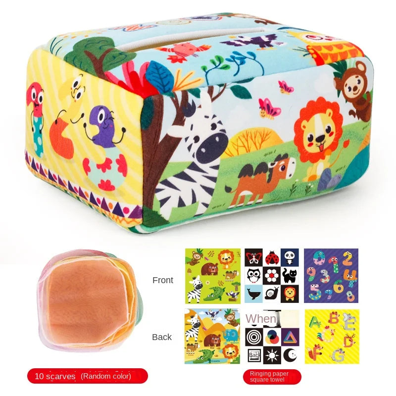 Baby Montessori Magic Tissue Box | Sensory Activity Toy for Infants 6–18 Months