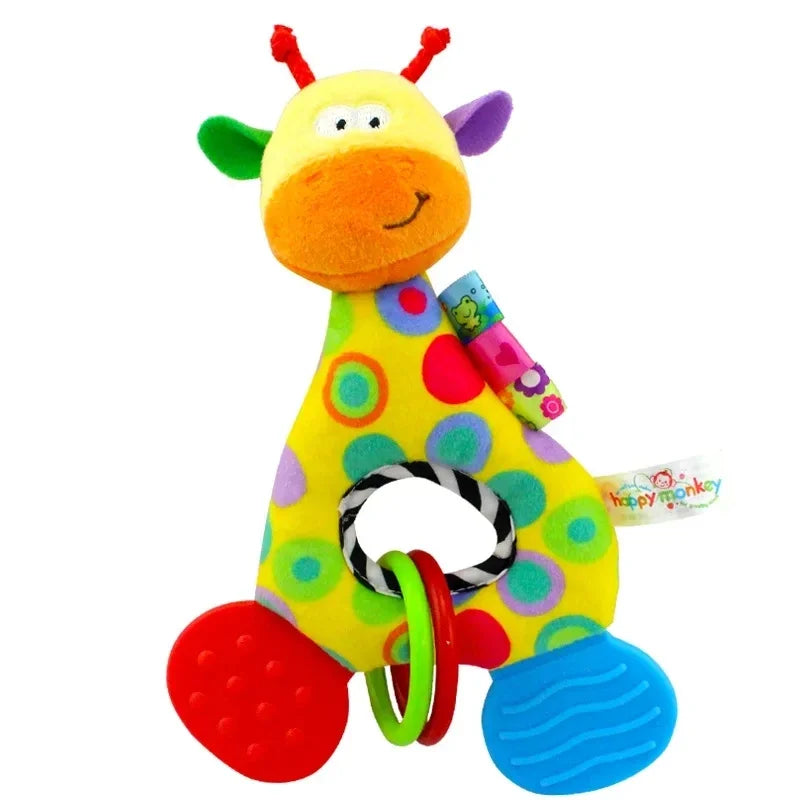 Baby Handheld Rattle & Teether Toy | Animal Character Stroller Toy for Newborns