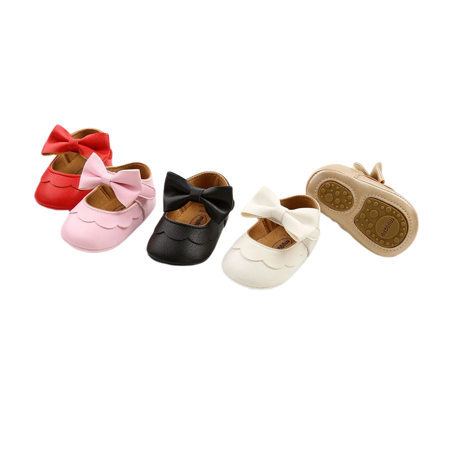 Baby Girls Bow Knot Soft Sole Princess Shoes | First Walker Flat Shoes 0-18 Months