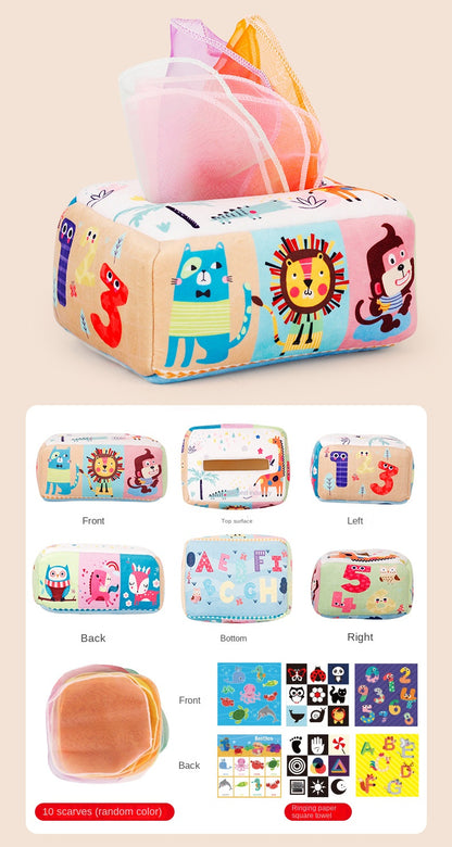 Baby Montessori Magic Tissue Box | Sensory Activity Toy for Infants 6–18 Months