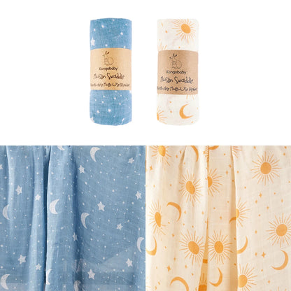 Baby Muslin Swaddle Blanket Set of 2 | 100% Cotton Newborn Wrap