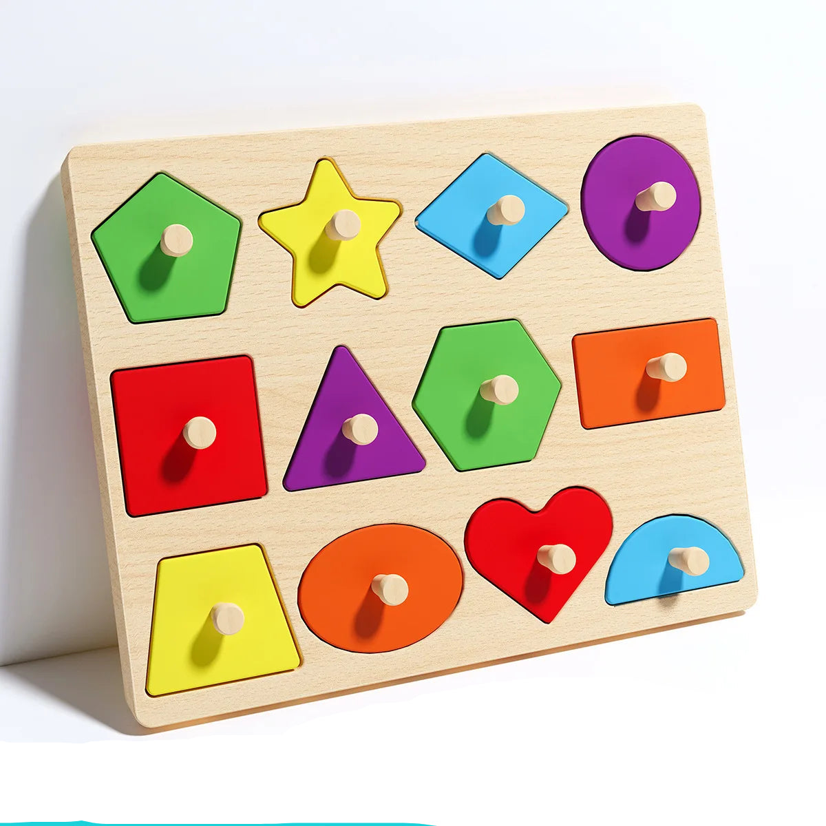 Montessori Shape Puzzle Board | Geometry Learning Toy for Toddlers & Preschoolers