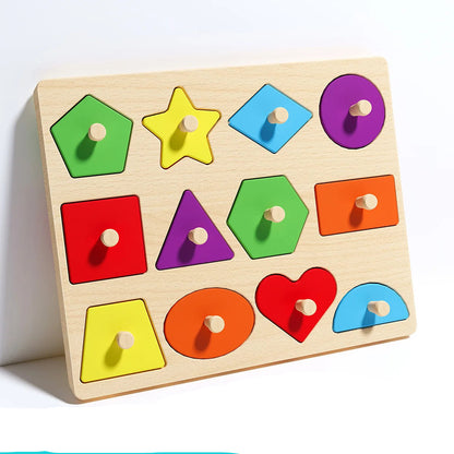 Montessori Shape Puzzle Board | Geometry Learning Toy for Toddlers & Preschoolers