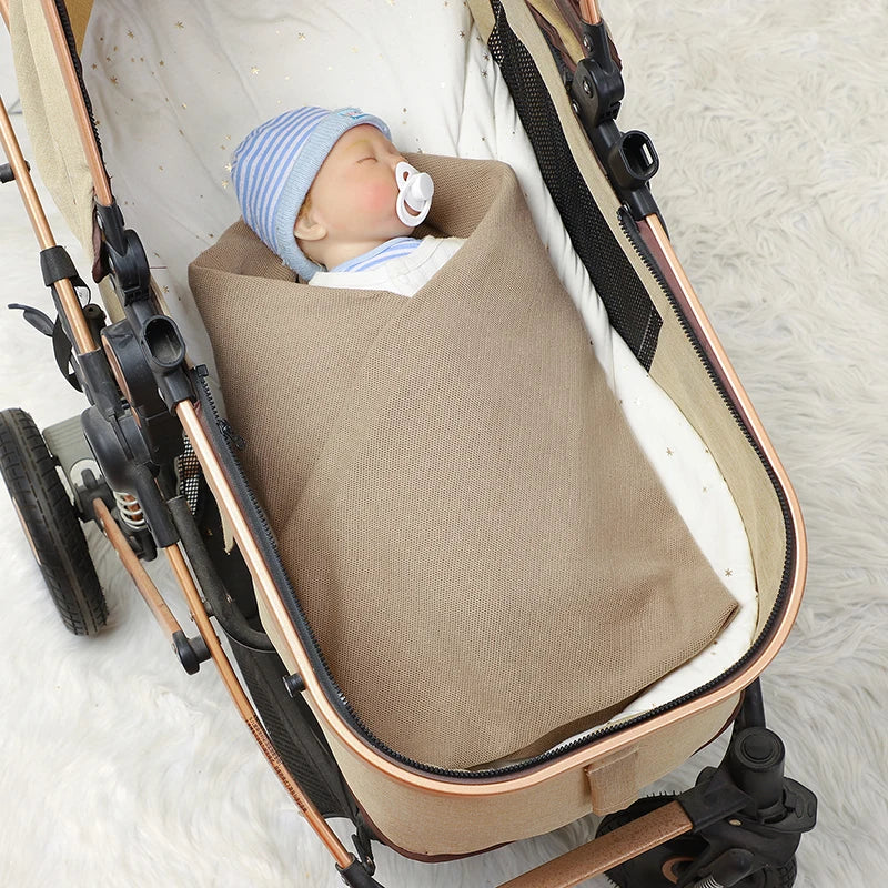 Baby Cotton Knit Sleepsack | Soft Plaid Swaddle Wrap