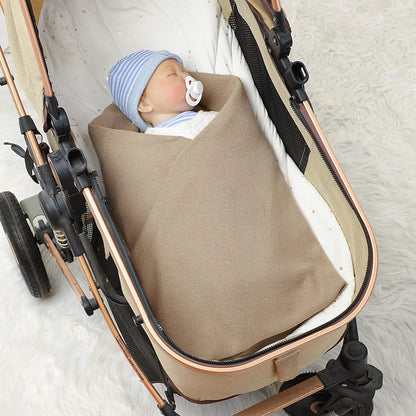 Baby Cotton Knit Sleepsack | Soft Plaid Swaddle Wrap