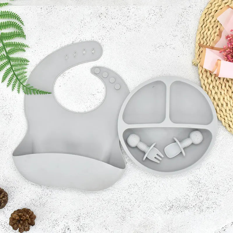 Baby Silicone Cartoon Dining Set | Plate, Cutlery & 4-Piece Options | BPA-Free