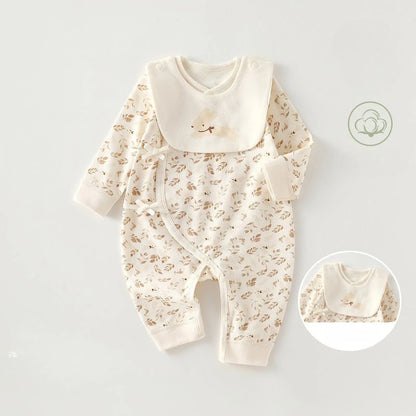 Newborn Romper & Bib Set — 100% Cotton Unisex