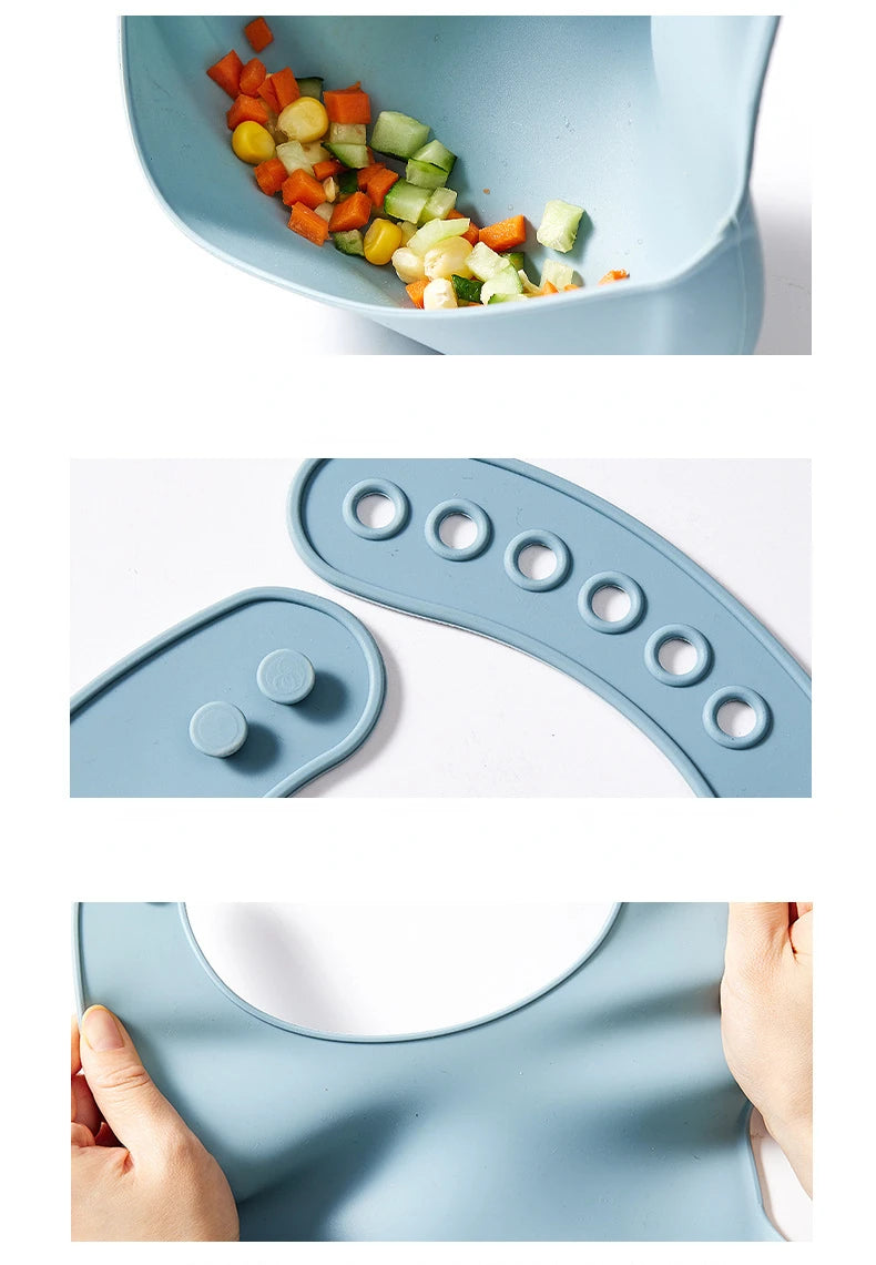 Silicone Baby Bib | Adjustable Waterproof Feeding Bib for Newborns & Toddlers, BPA-Free