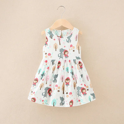 Girls Cotton Flower Dress | Sleeveless Princess Party Dress