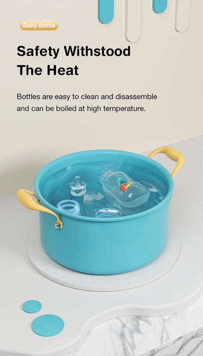 Baby Bottle with Gravity Ball & Handle | 150/240ml Anti-Spill Newborn Feeding Bottle, BPA-Free