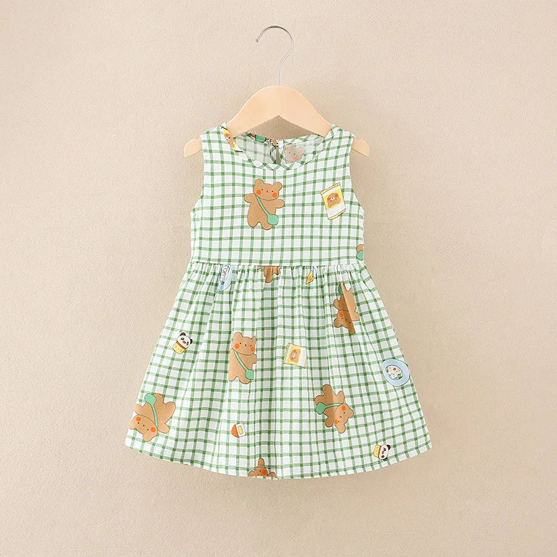 Girls Cotton Flower Dress | Sleeveless Princess Party Dress