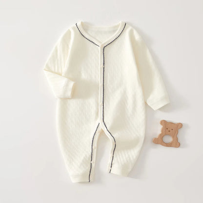 Baby Cotton Hoodie Jumpsuit | Boneless Seam Spring & Autumn Onesie 0-18 Months