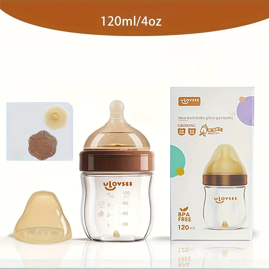 High Borosilicate Glass Baby Bottle | Wide-Neck Anti-Colic Feeding Bottle | 120ml, 160ml & 240ml